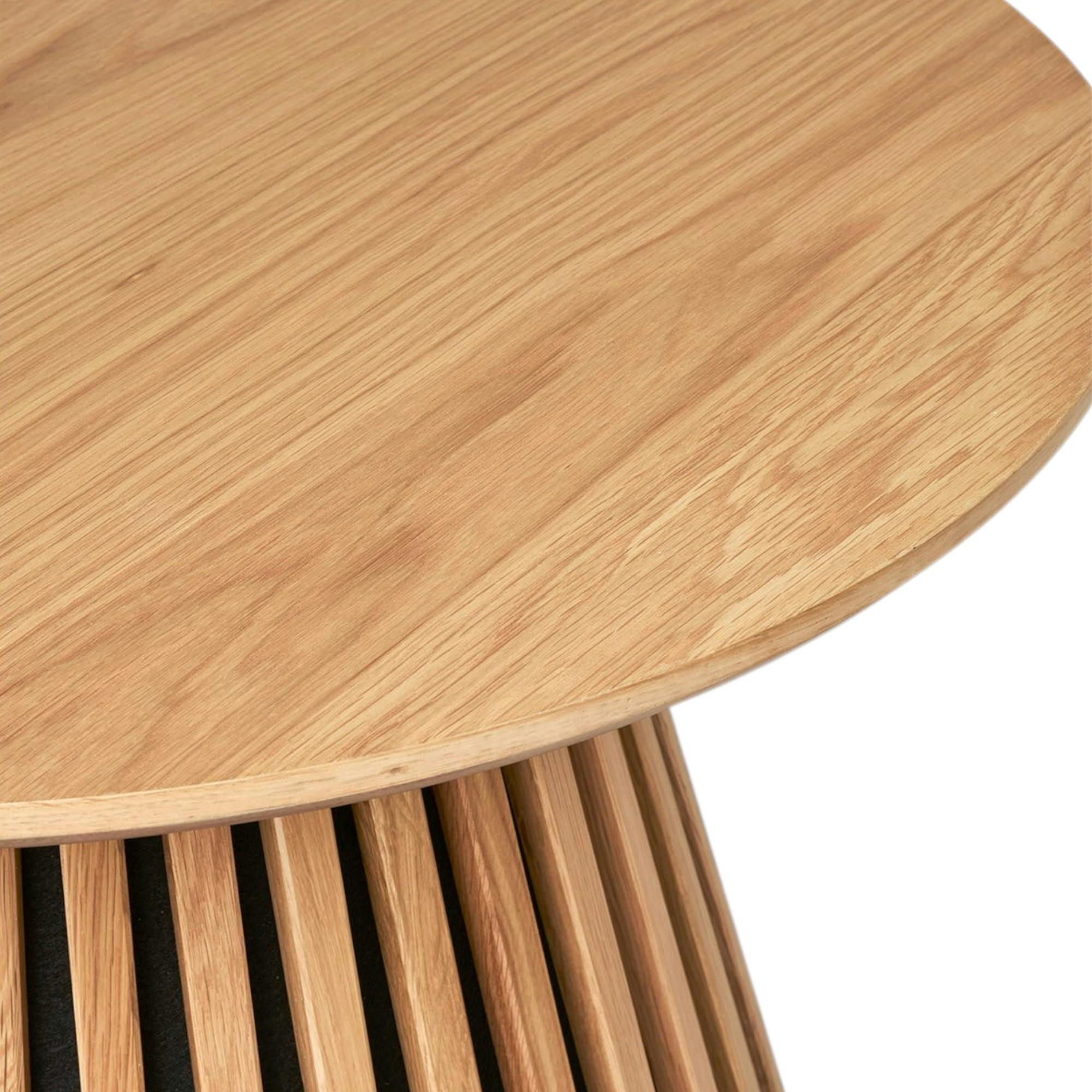 Table basse ronde en chêne clair avec piètement baguette ø70 cm ...