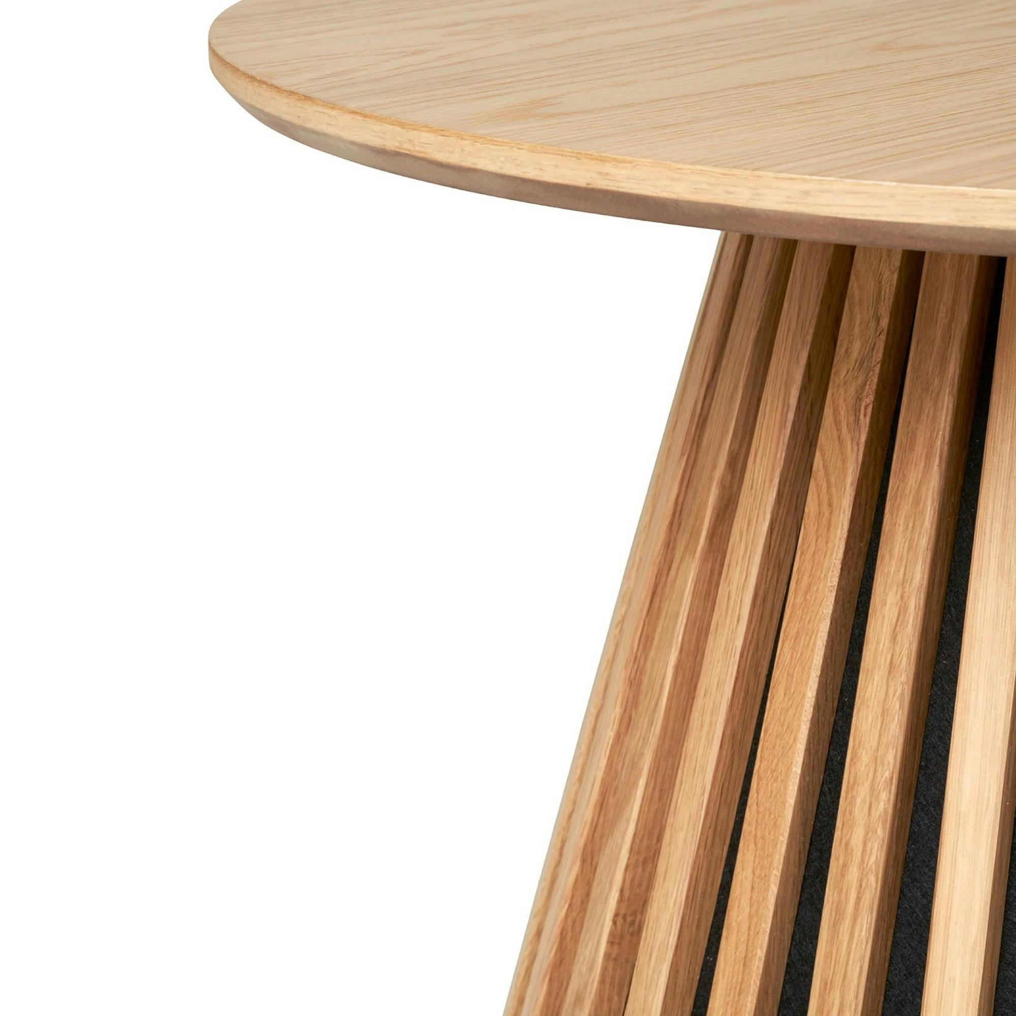 Table basse ronde en chêne clair avec piètement baguette ø70 cm ...