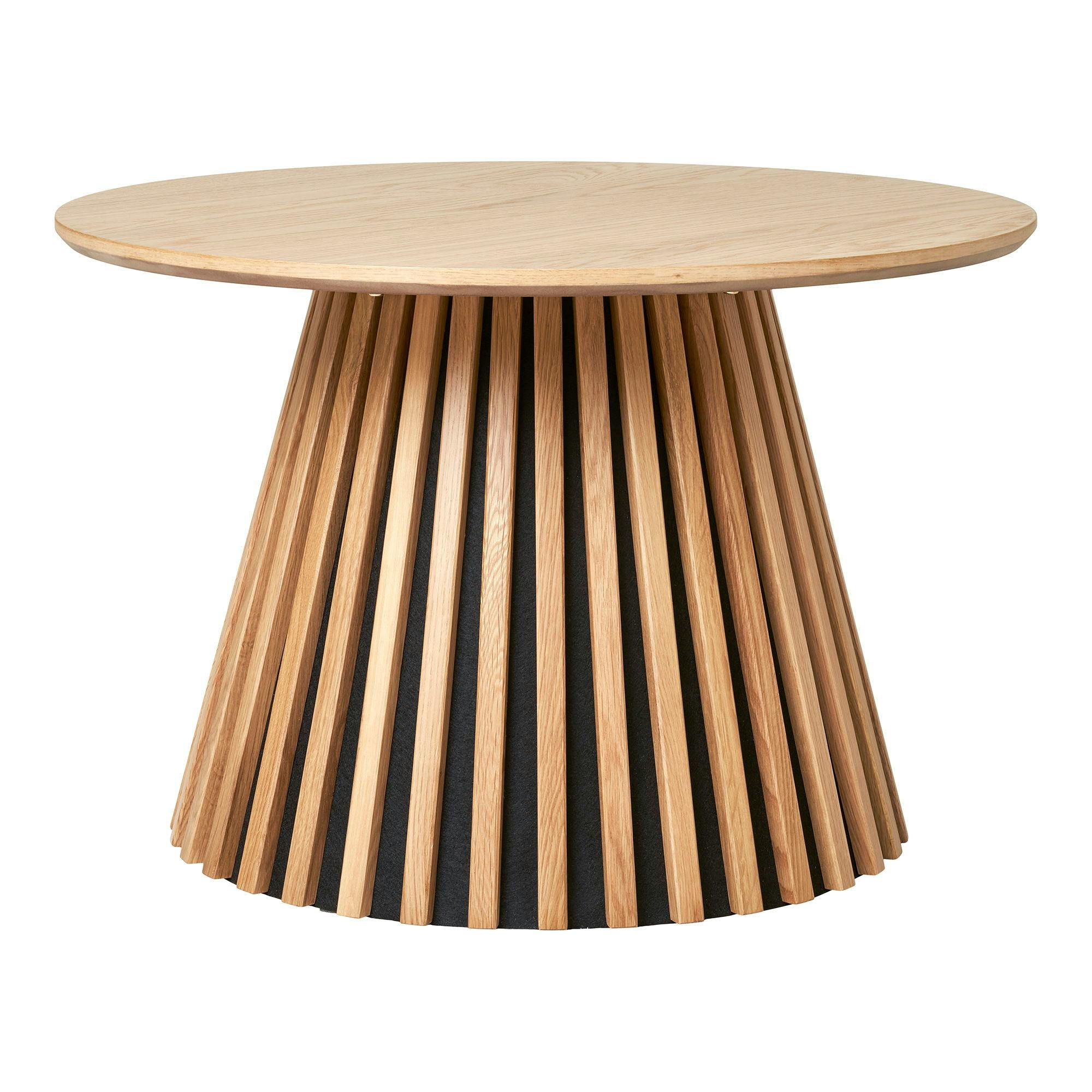 Table basse ronde en chêne clair avec piètement baguette ø70 cm ...
