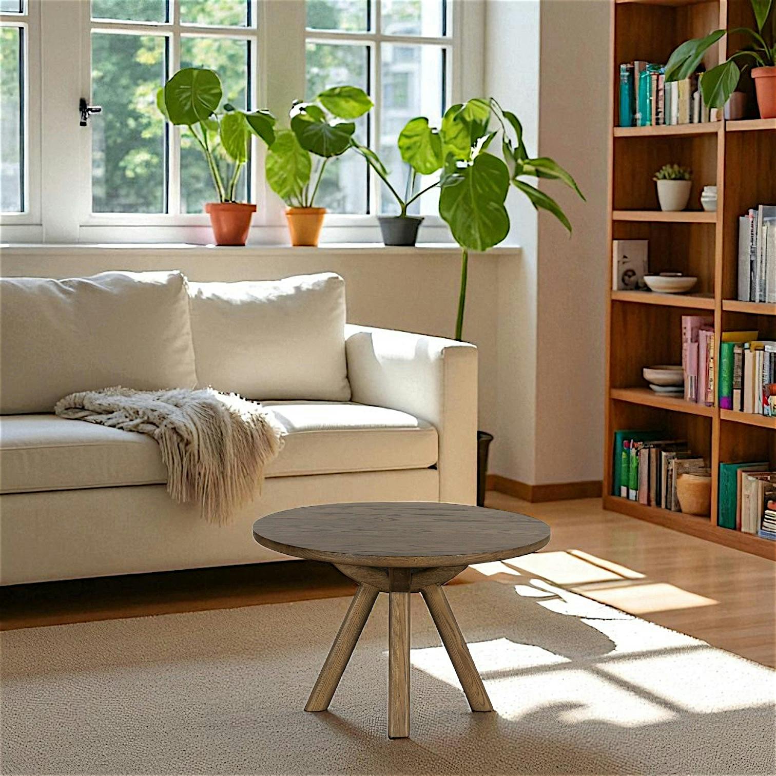 Table basse ronde en chêne KYOTO