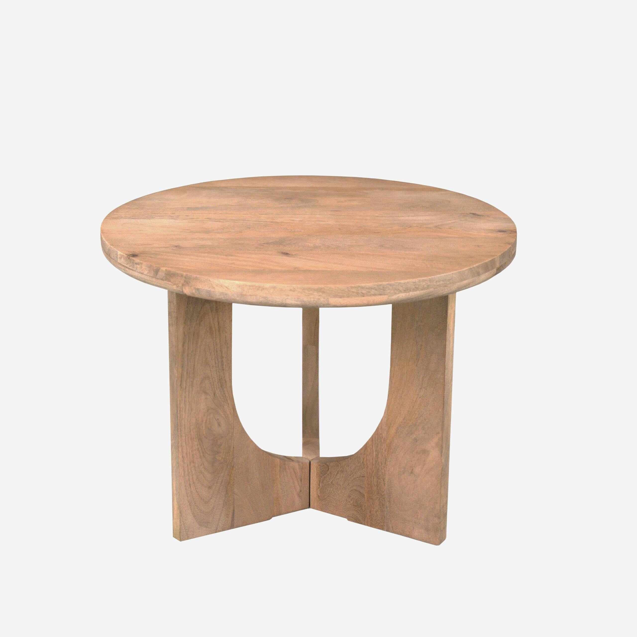 Table basse ronde en manguier sur trépied Ø60 cm ALMA