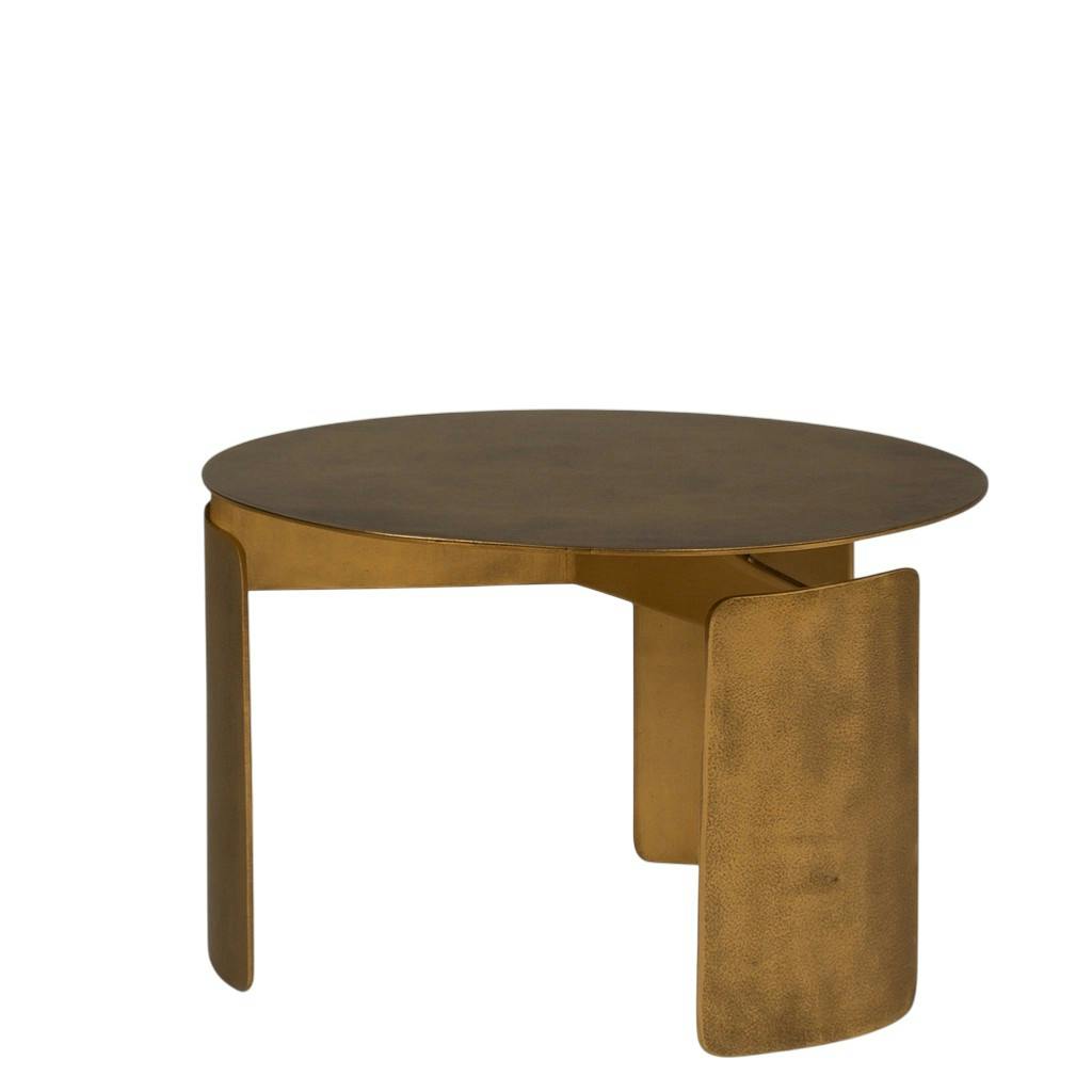 Table basse ronde en métal doré  Ø60 cm KANO