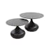 Table basse ronde forme organique plateau effet marbre noir (lot de 2) RALF