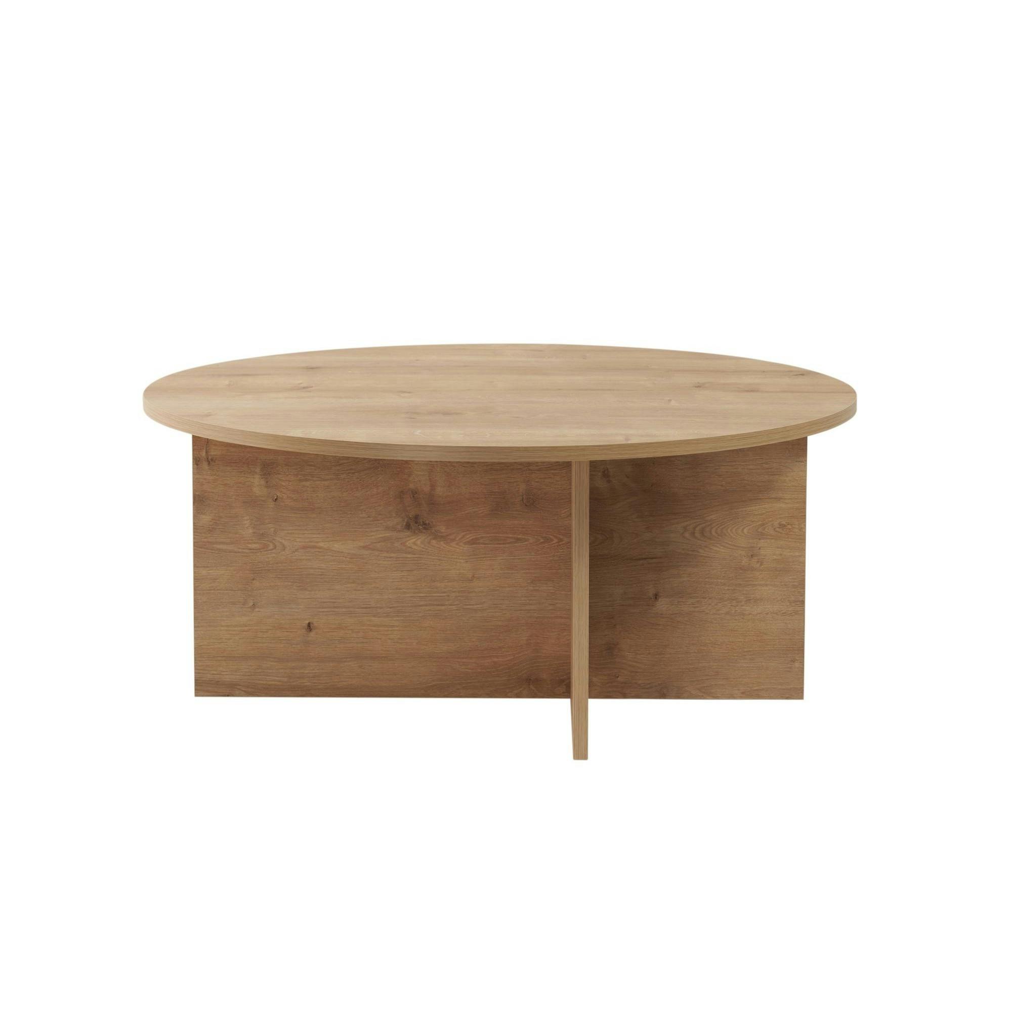 Table basse ronde minimaliste - effet bois de chêne MARFA | Tables ...