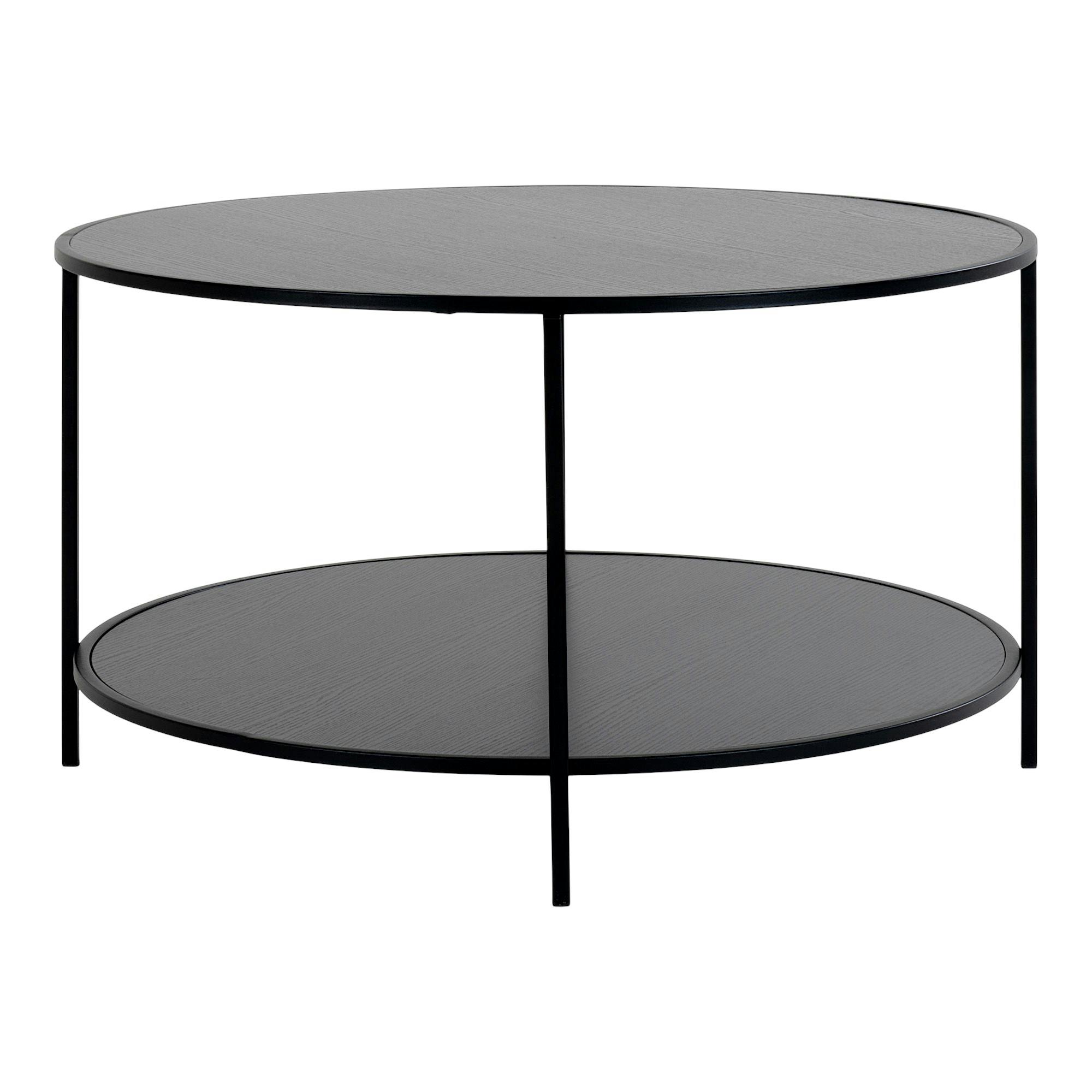 Table basse ronde noire double plateau VARDE | Tables basses | Pier Import