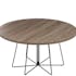 Table basse ronde, plateau bois naturel et pieds métal - D80 H40cm