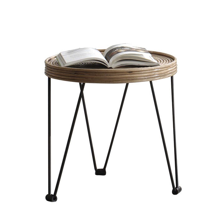 Table basse rotin métal
