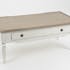Table basse salon bois blanc vieilli 1 tiroir 110 cm GUSTAVE L 110 x P 60 x  H 45 AMADEUS
