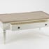 Table basse salon bois blanc vieilli 1 tiroir 110 cm GUSTAVE L 110 x P 60 x  H 45 AMADEUS