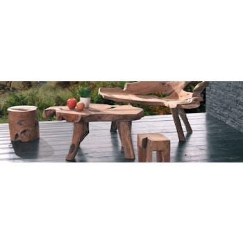 Table basse en bois massif de racine de style exotique