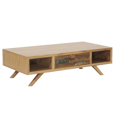  Table basse en bois recycle avec tiroir de style scandinave
