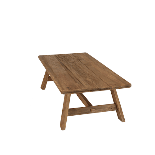 Table basse tréteaux bois recyclé 140 cm DENVER
