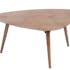 Table basse triangulaire 3 pieds chêne et bois 100x80x44cm