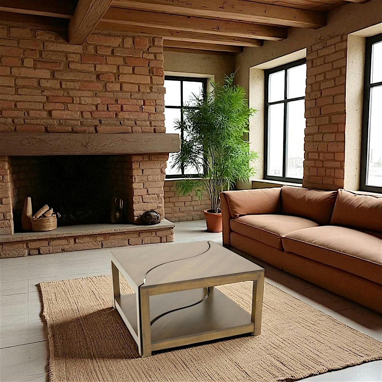 Table basse vague carrée TRADITION 70 cm