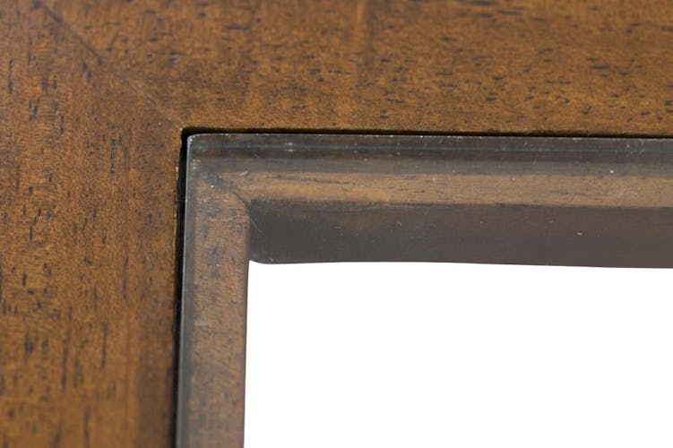 Table basse vitrée hévéa 100X50cm HELENA