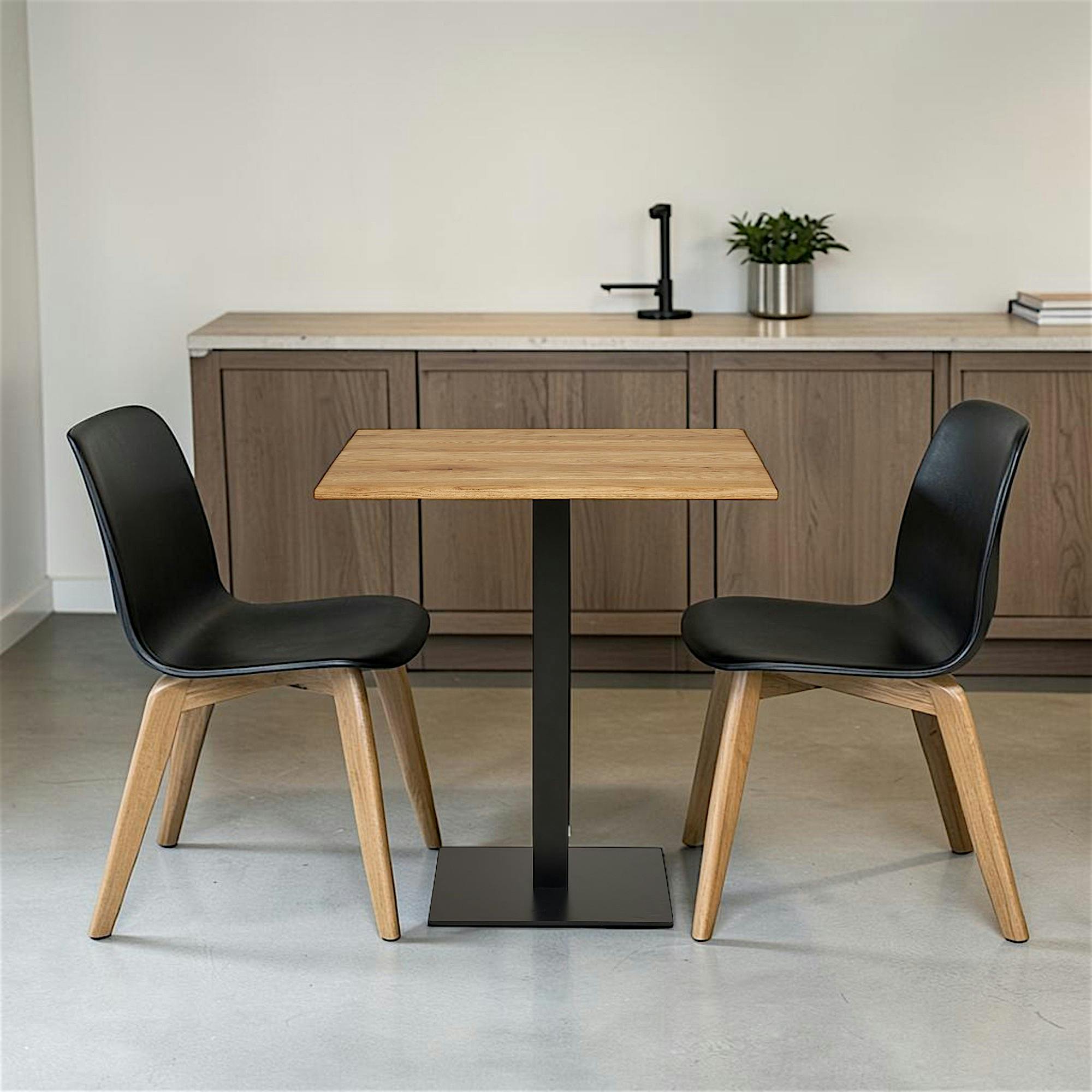 Table bistrot carrée en chêne clair 70 cm VARDE