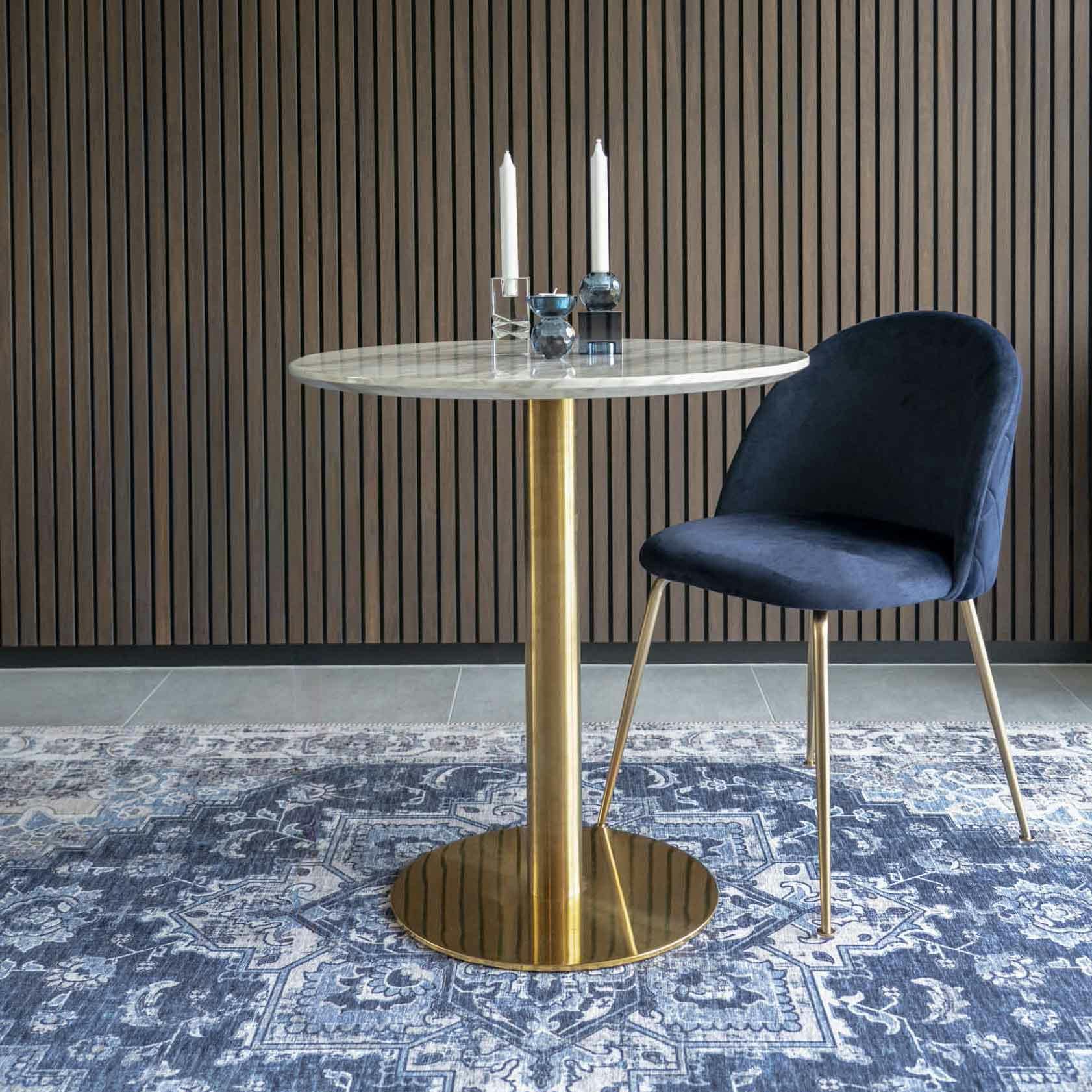 Table bistrot ronde aspect marbre ø70 cm TORANO
