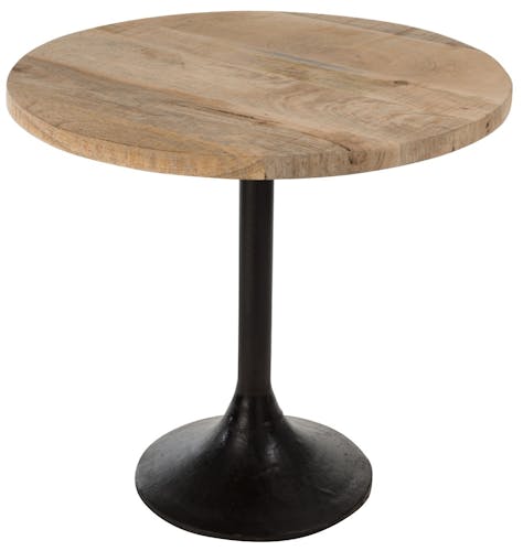 Table bistrot ronde bois métal 65x65x60 cm ref.30022855