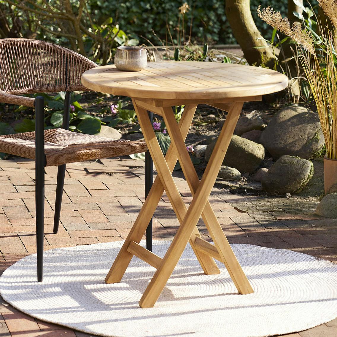 Table bistrot ronde en teck ø70 cm KUTA