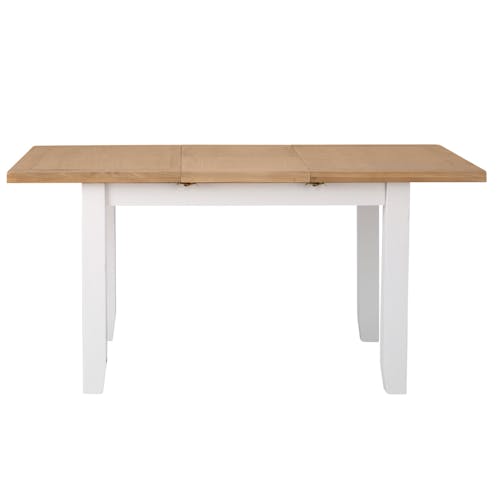 Table blanche extensible en chêne 120-160 cm NAXOS