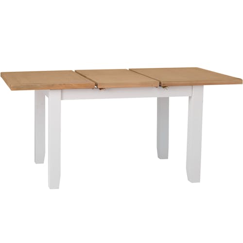 Table blanche extensible en chêne 120-160 cm NAXOS