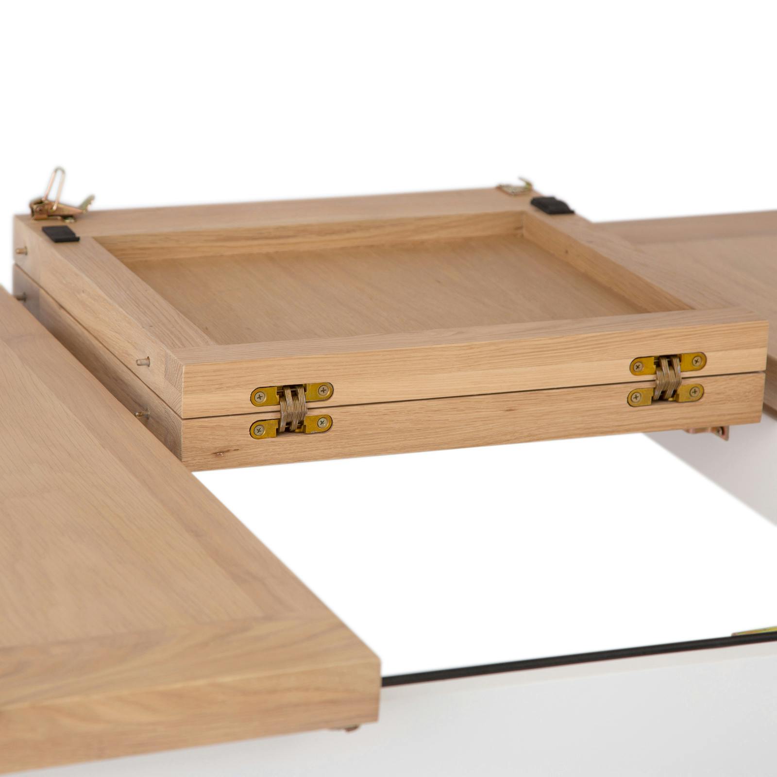 Table blanche extensible en chêne 120-160 cm NAXOS | Tables à manger ...