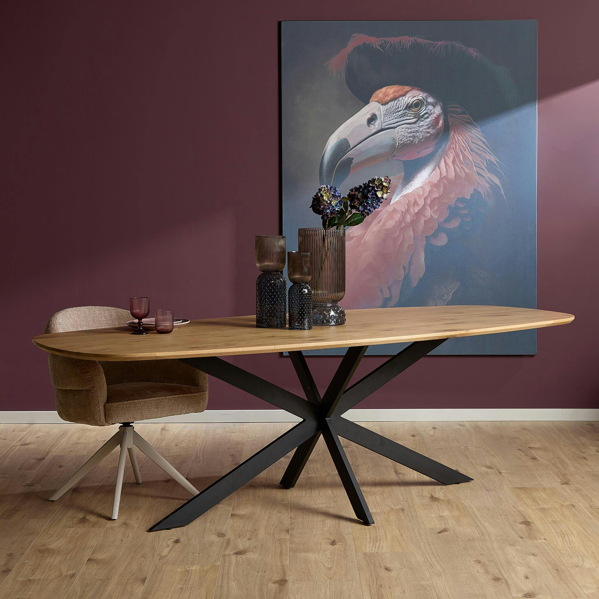 Table bois de chêne bords arrondis 240 cm LEXTON