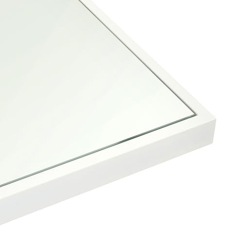 Table brasero carrée en aluminium blanc et en verre MAJORQUE