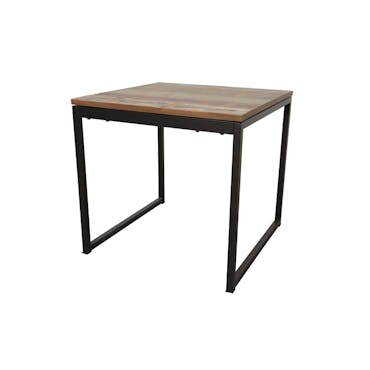  Table carrée en Hévéa recyclé coloré et pieds métal 80x80x76cm LOFT COLORS