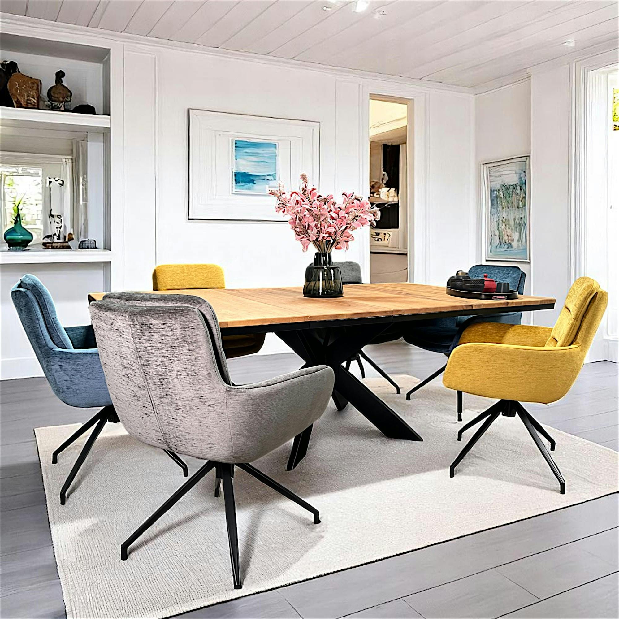 Table carrée extensible en chêne huilé 130 cm PALERME