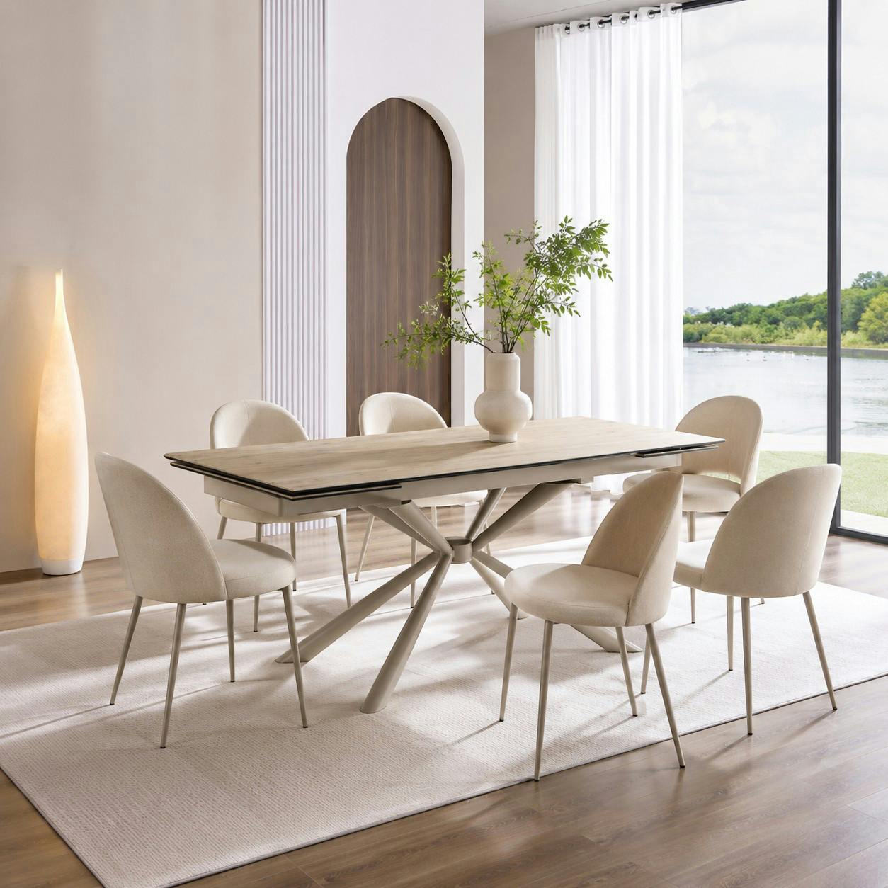 Table céramique extensible effet chêne 180-260 cm LUGANO