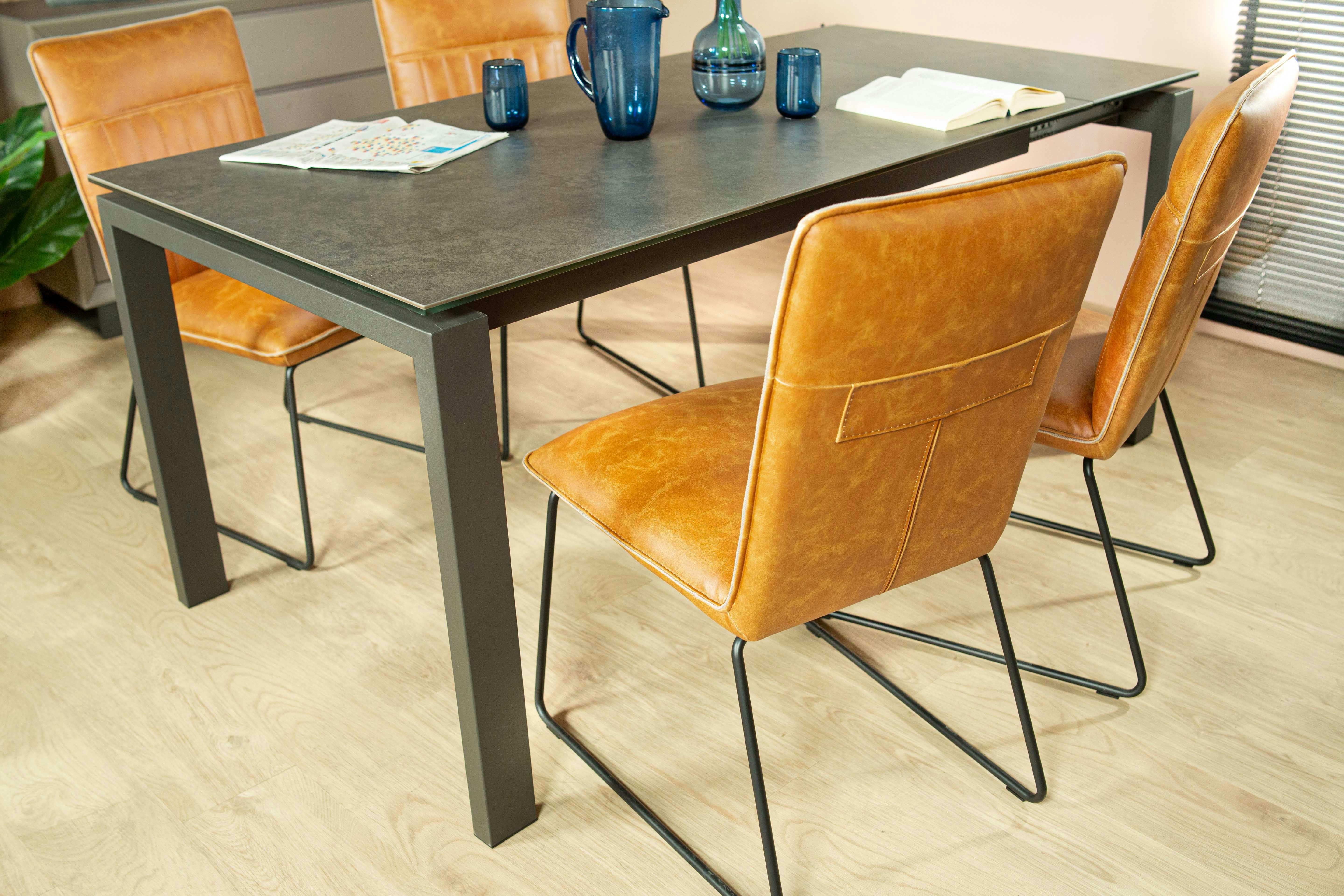 Table céramique extensible gris foncé 140-180 cm TORONTO