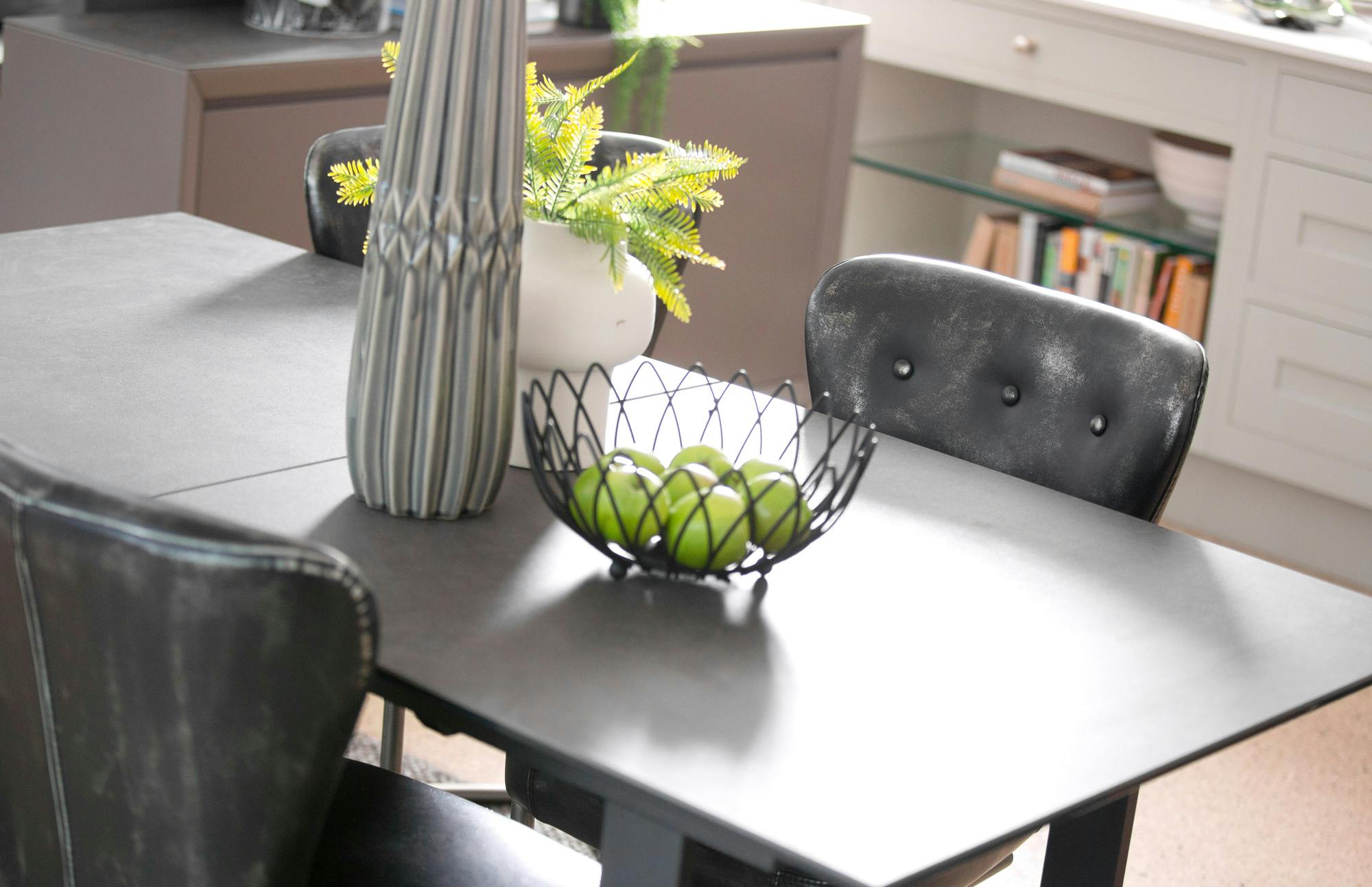 Table céramique extensible gris foncé 176 cm-216 cm TORONTO