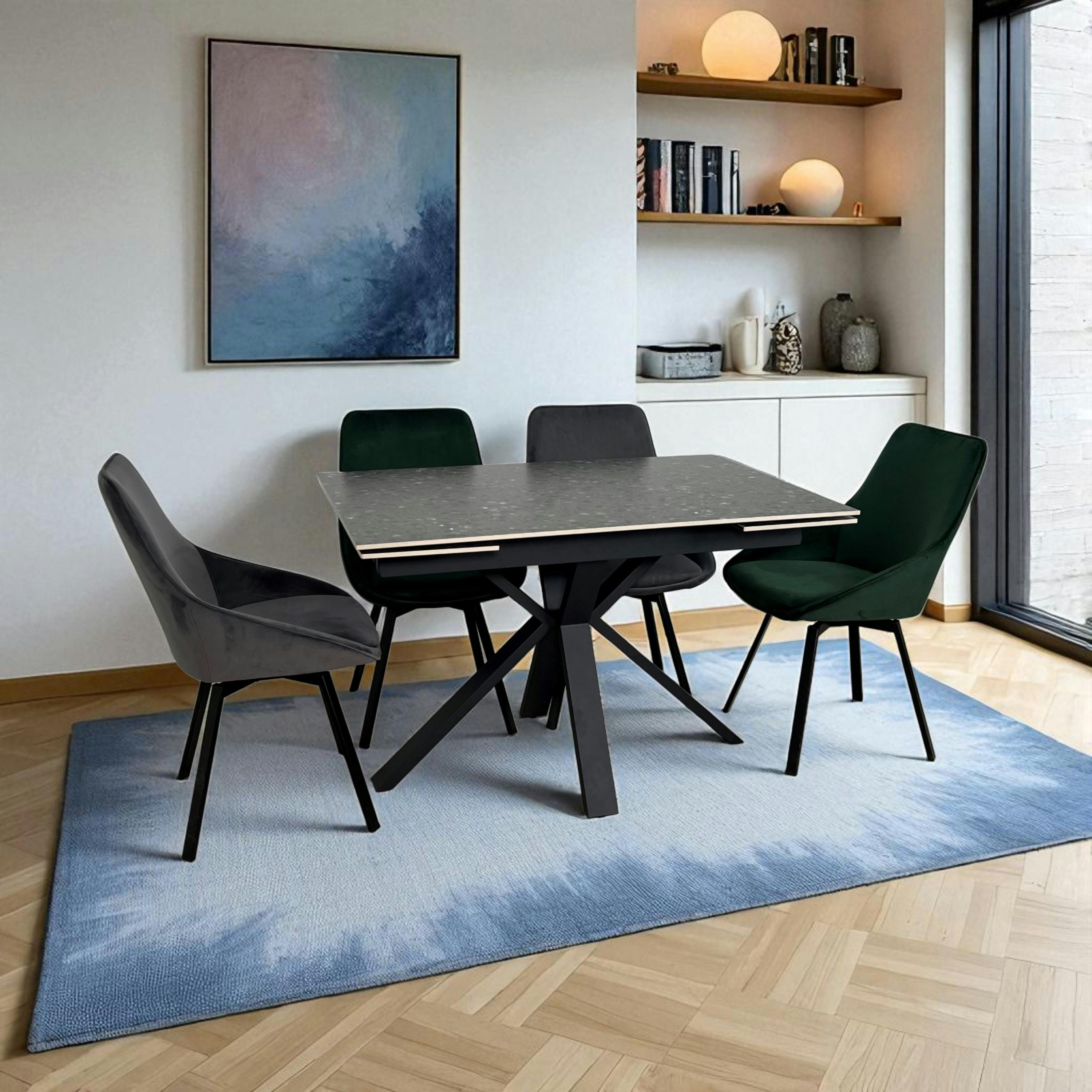 Table céramique extensible - terrazzo gris 120-180 cm VICO