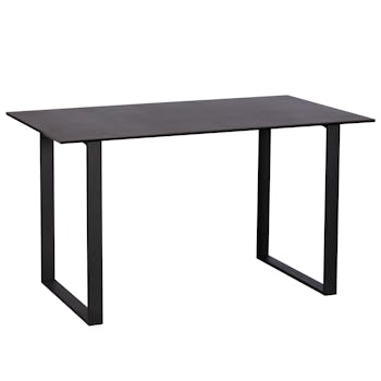 Table de repas plateau ceramique gris fonce style moderne