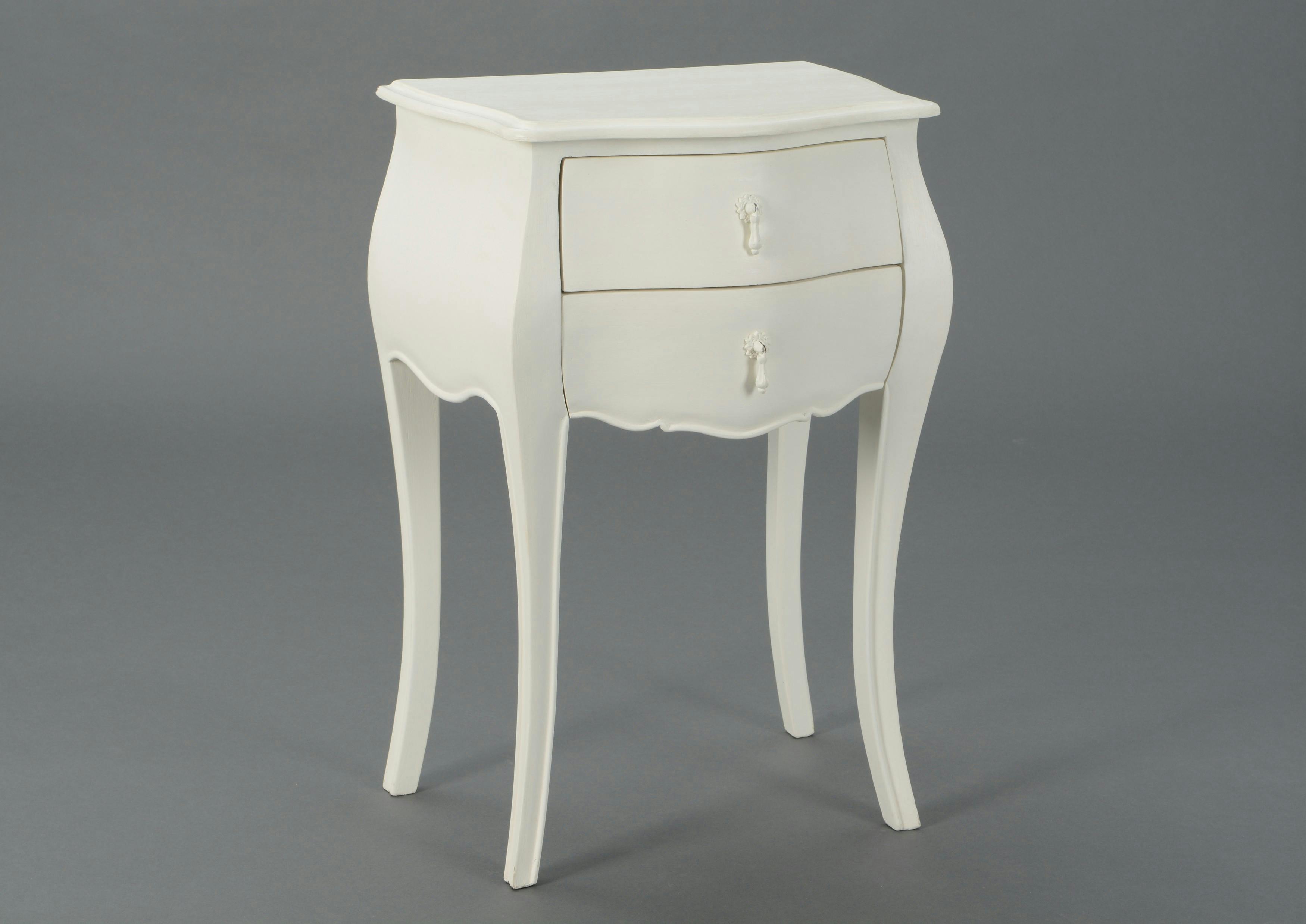 Table d'appoint baroque crème antique 2 tiroirs MURANO L50xP35xH75 AMADEUS