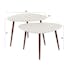 Table d'appoint blanche en marbre composite forme triangle (lot de 2) TAJ