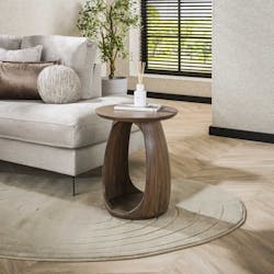Table d’appoint bois brun – rangement intégré, 56 cm MYSORE