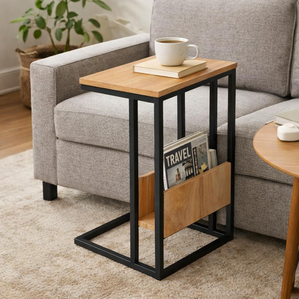 Table d'appoint bois pour ordinateur H. 53 cm ALMA