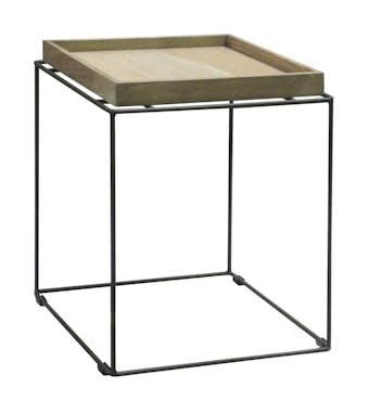  Table d'appoint Bout de Canapé chêne massif métal SOOMAA réf 30020876