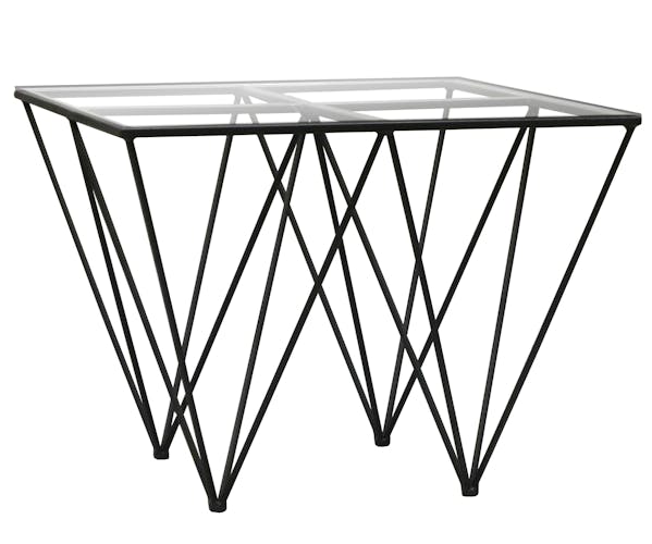Table d'appoint Bout de Canapé Design verre et métal LOUVRE