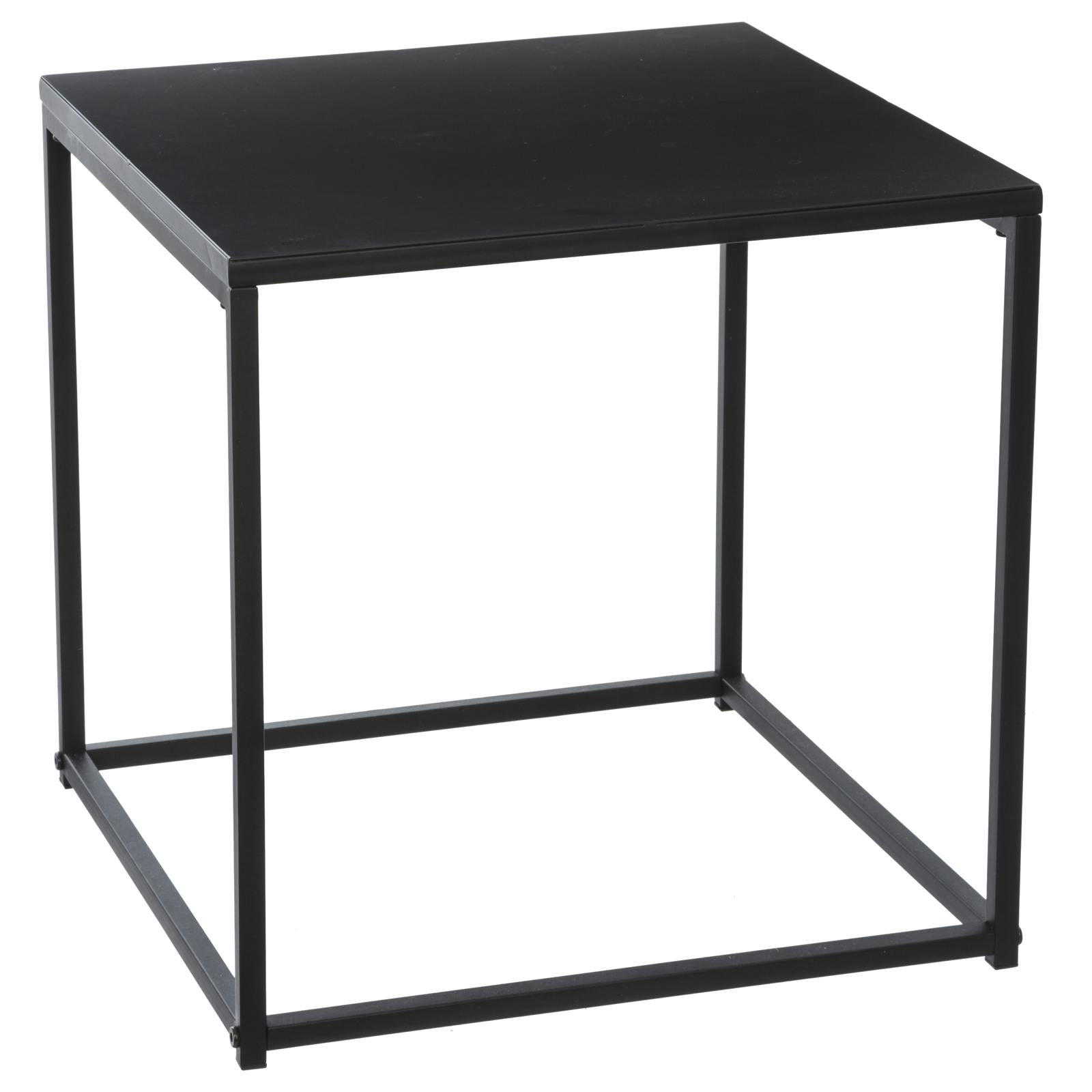 Table d'appoint carrée en métal et acier 40x40cm