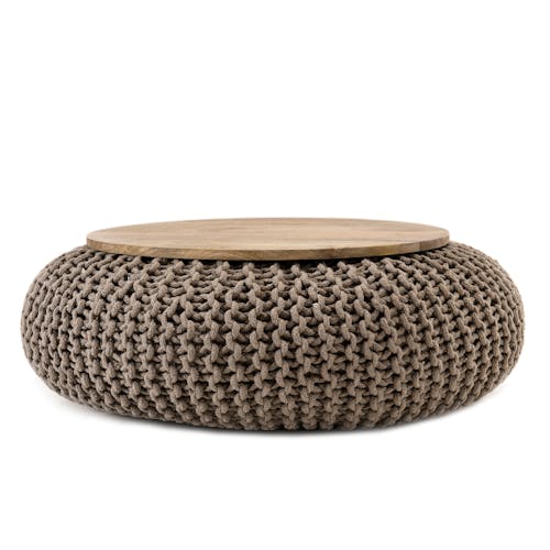 Table d'appoint coton tressé bois MAURAI