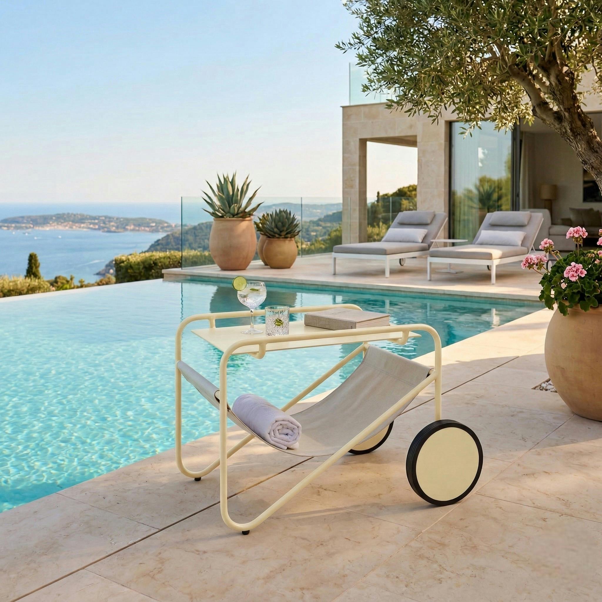 Table d'appoint de jardin en aluminium jaune tendre OSLO