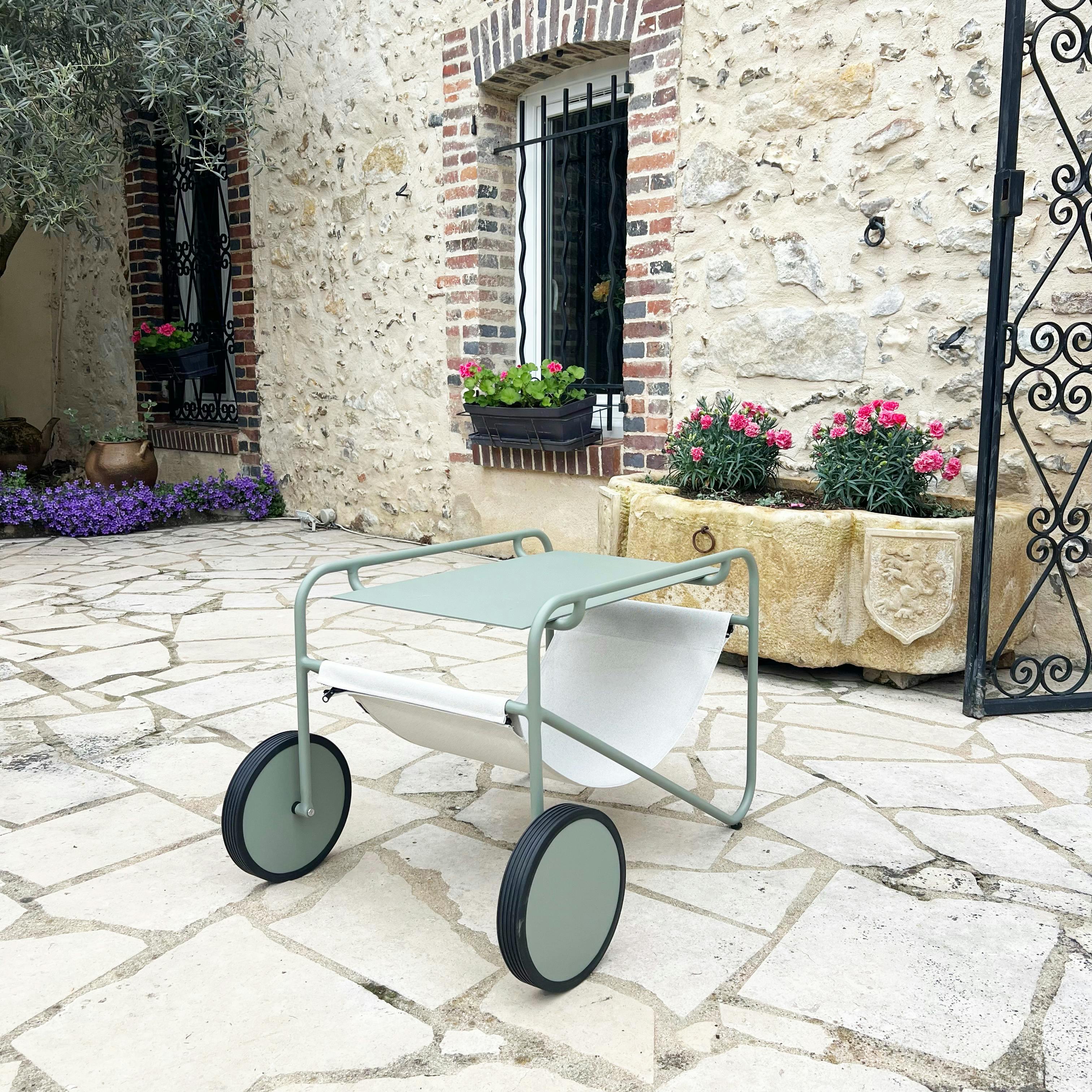 Table d'appoint de jardin en aluminium vert argile OSLO