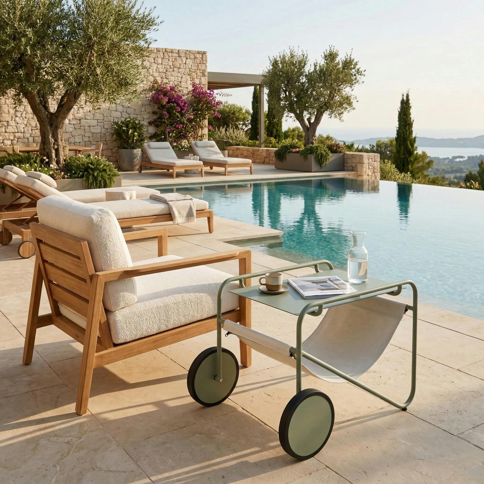 Table d'appoint de jardin en aluminium vert argile OSLO