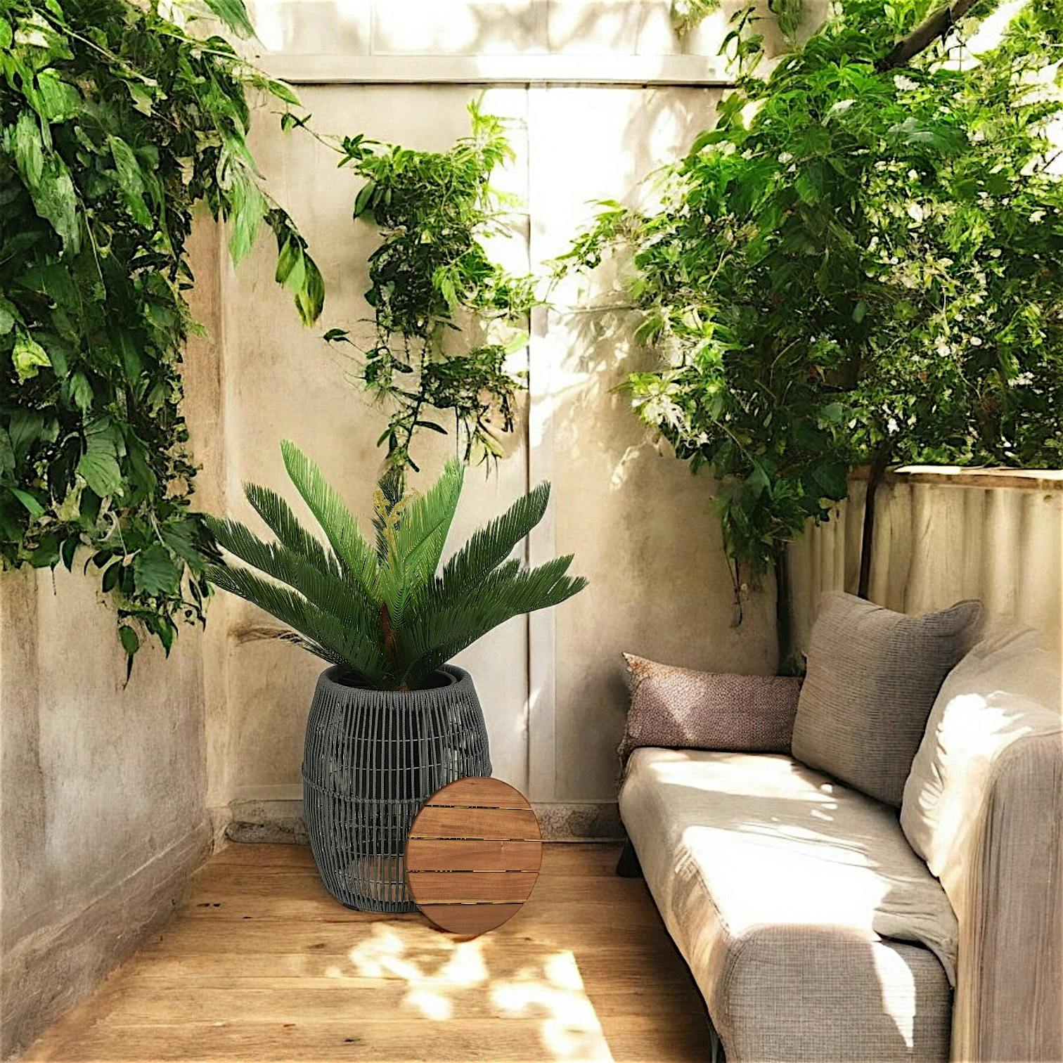 Table d'appoint de jardin grise