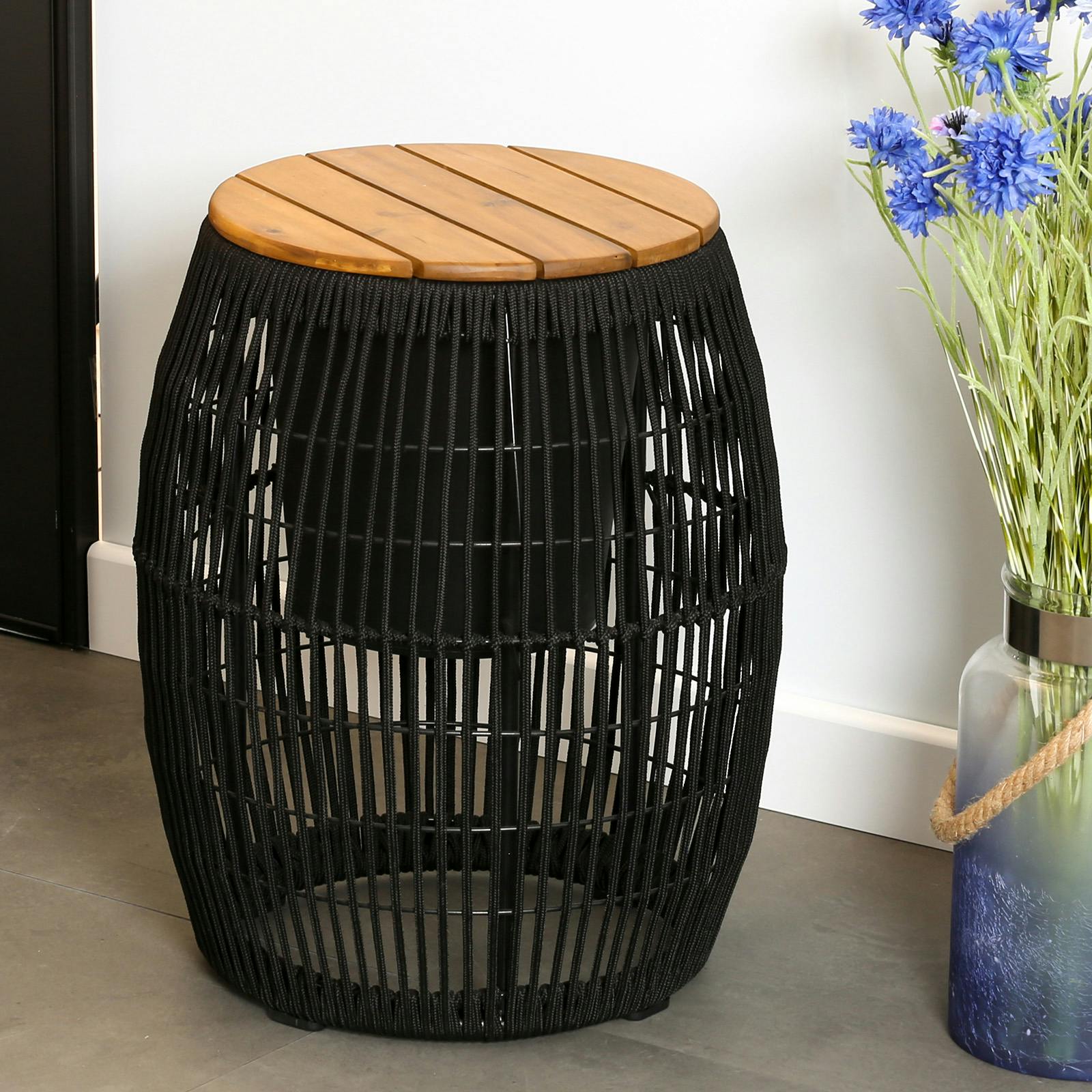 Table d'appoint de jardin noire