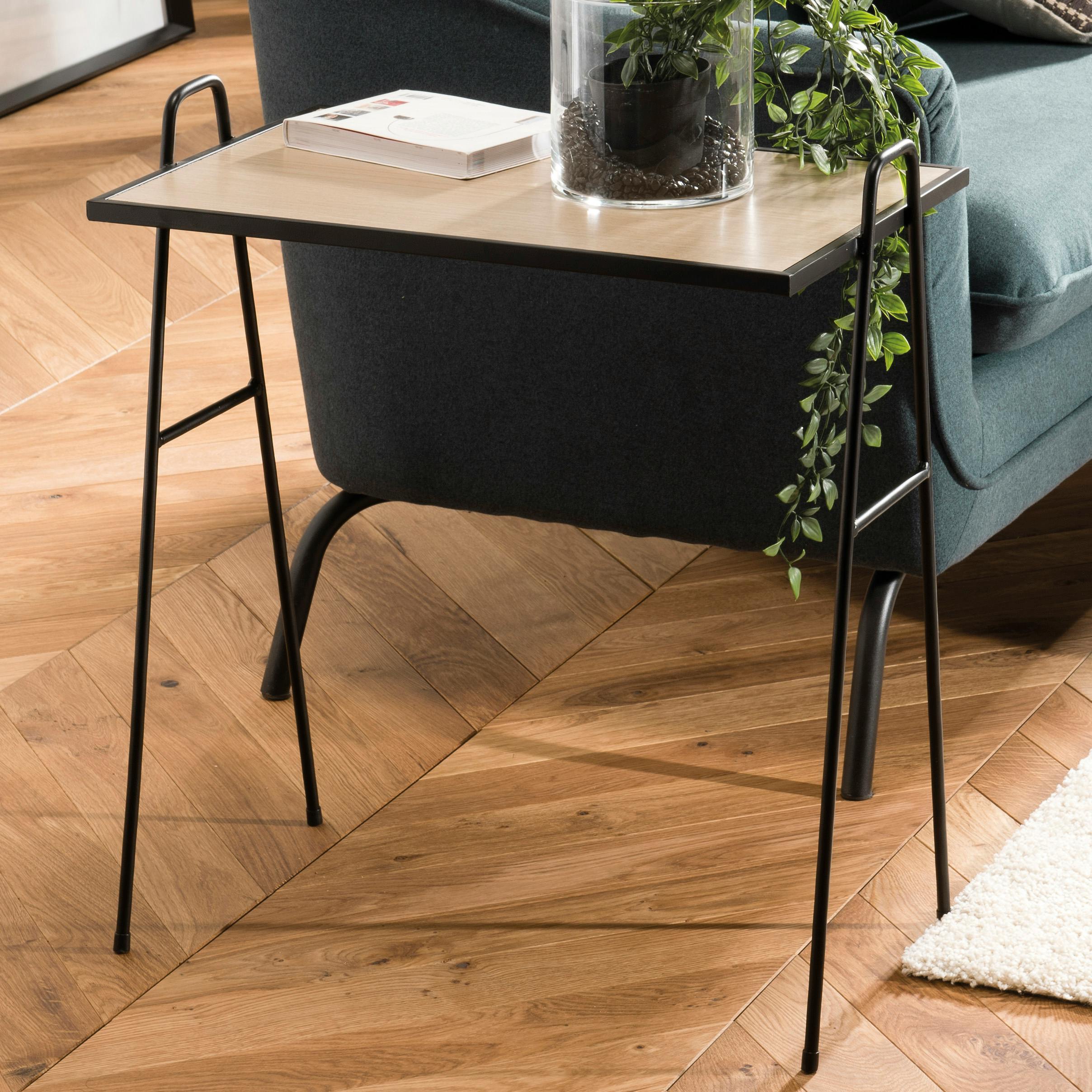 Table d'appoint design pieds métal noir BANGALORE