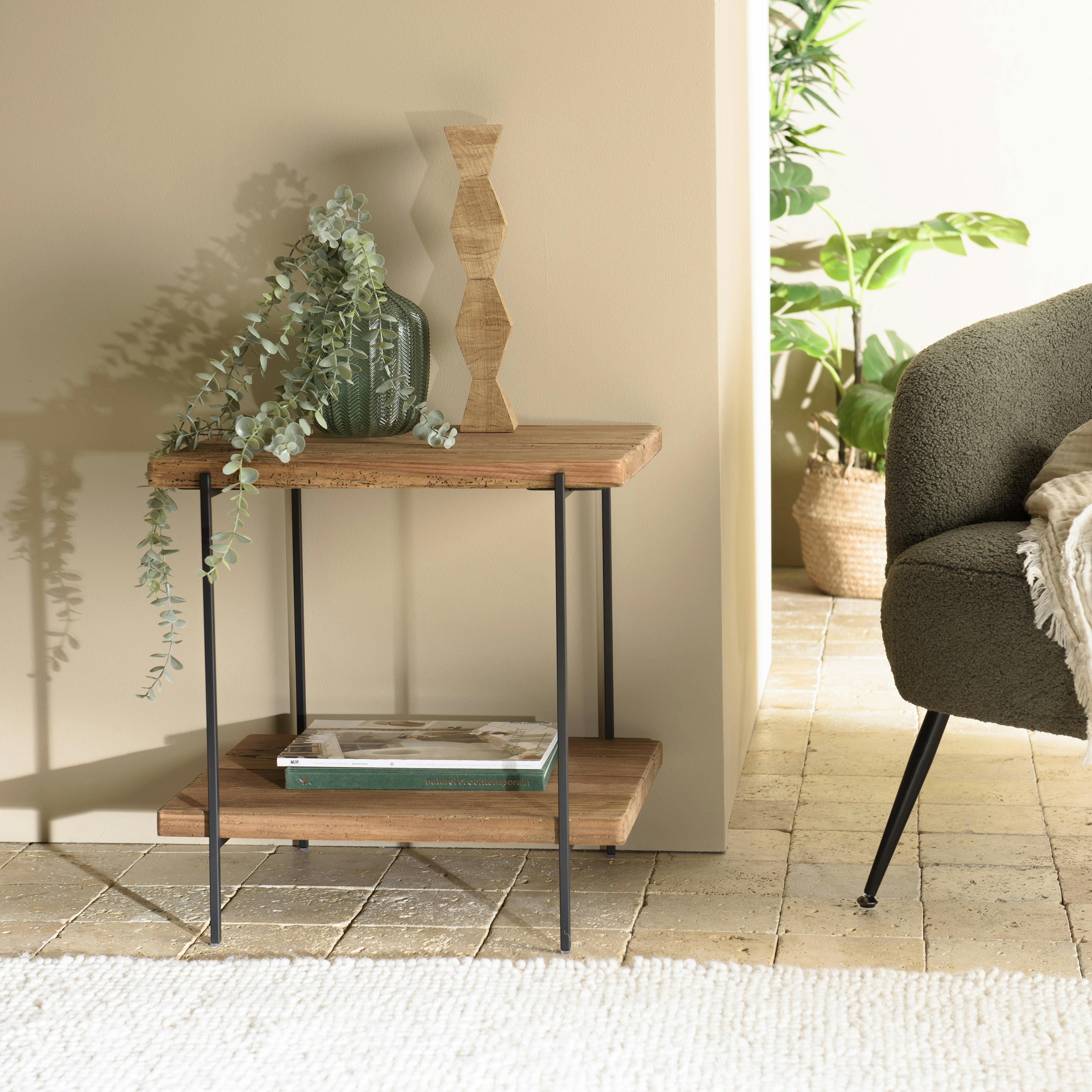 Table d'appoint double plateau pin recyclé CRACOVIE